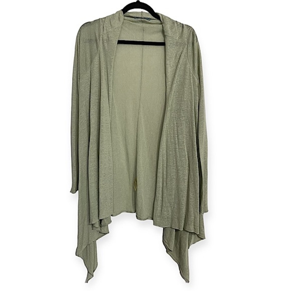 Alice + Olivia Sage Green Waterfall Cardigan Linen Silk Blend Size Unknown